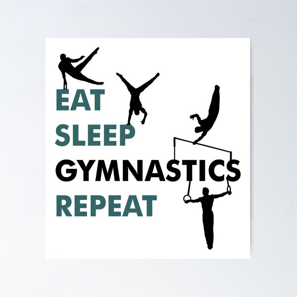 Eat Sleep Gymnastics Repeat Distressed Jigsaw Puzzle by Eboni