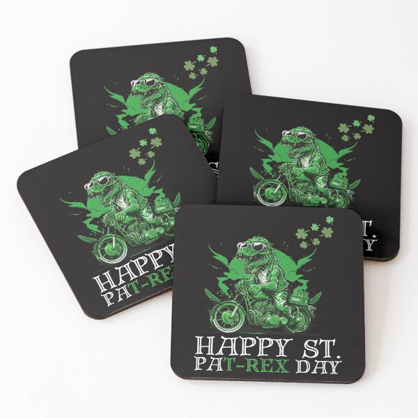 Item preview, Happy St PaT-Rex Dinosaur Saint Patrick's Day Biker designed and sold by Cheeeeky.