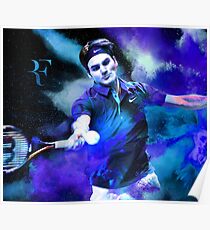 Roger Federer Blue Poster
