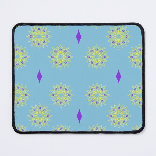 Item preview, Flower patterns yellow on baby blue designed and sold by Chaoticzarts.