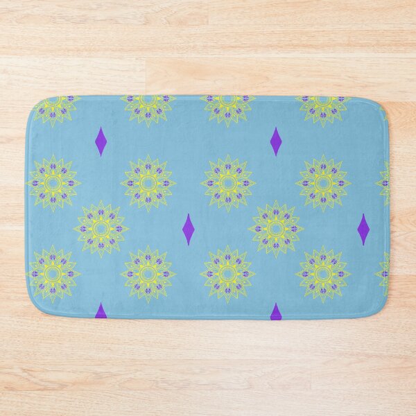 Item preview, Flower patterns yellow on baby blue designed and sold by Chaoticzarts.