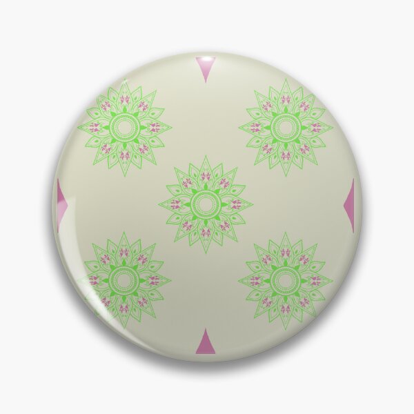 Item preview, Flower patterns green on beige designed and sold by Chaoticzarts.