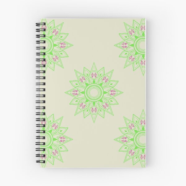 Item preview, Flower patterns green on beige designed and sold by Chaoticzarts.