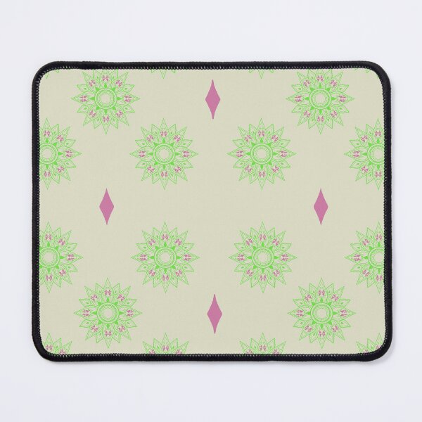 Item preview, Flower patterns green on beige designed and sold by Chaoticzarts.