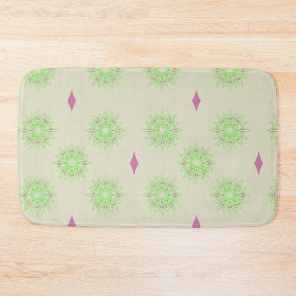 Item preview, Flower patterns green on beige designed and sold by Chaoticzarts.