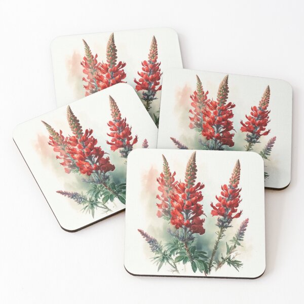 Artikelvorschau, Red Lupine Flowers entworfen und verkauft von Vanover Designs.