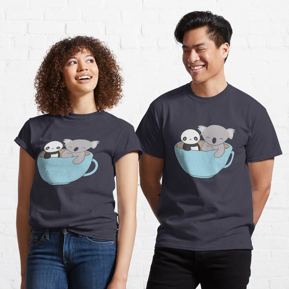 Kawaii Cute Koala y Panda Camiseta clásica