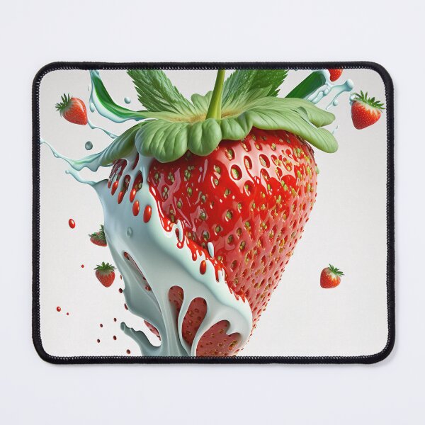 Item preview, A strawberry with a splash of milk on it  artwork plastel background 11 designed and sold by jetaiart.