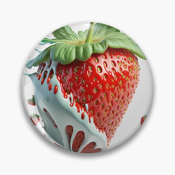 Item preview, A strawberry with a splash of milk on it  artwork plastel background 11 designed and sold by jetaiart.