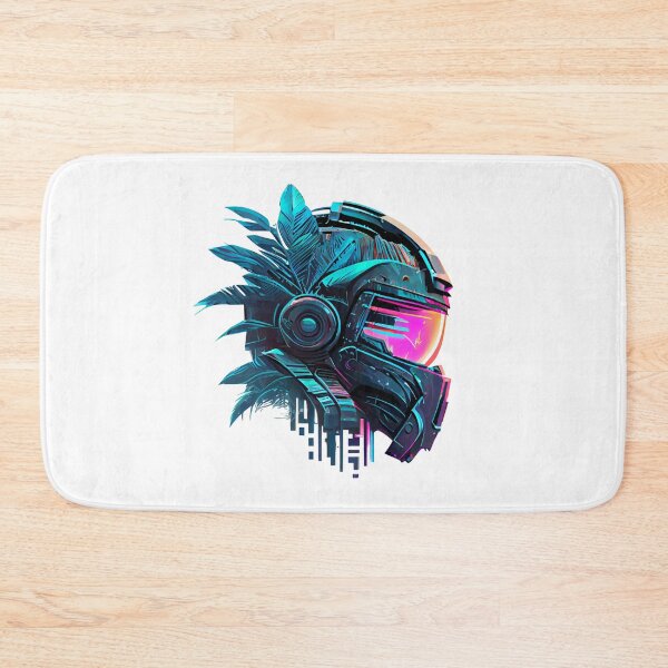 Item preview, Robot Head with Tropical Leaves designed and sold by ShadowAndSlate.