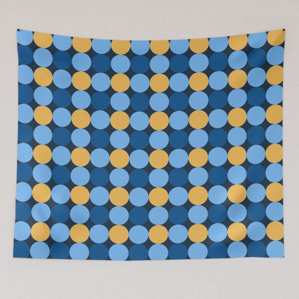 Item preview, Retro Spots - Mustard and Blues designed and sold by Blue-Banana.