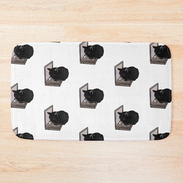 Item preview, Black Cat on Laptop | Funny Black cat at Work designed and sold by Golden Turtle Studio.
