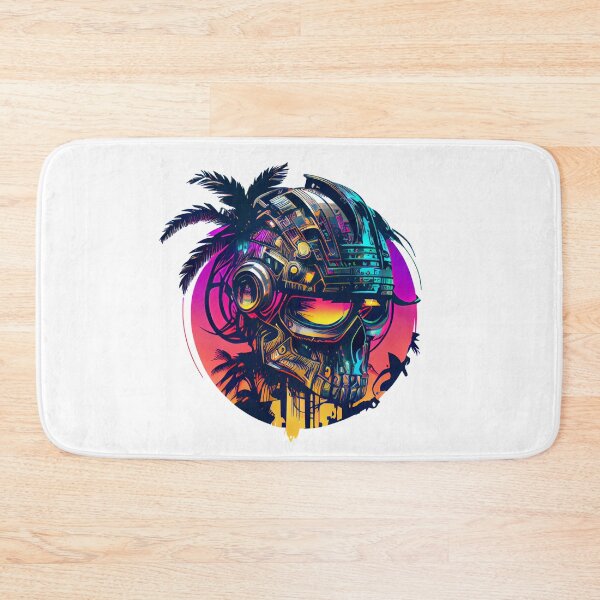 Item preview, Tropical Robot Skull with Tropical Leaves designed and sold by ShadowAndSlate.