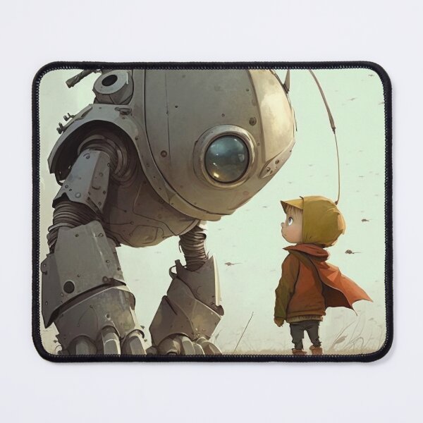 Item preview, A little boy and his robot friend designed and sold by elmindo.