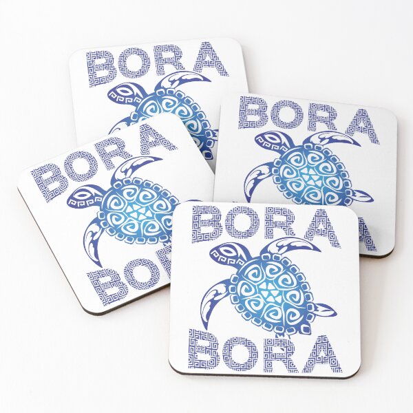 Item preview, Polynesian Blue Tribal Sea Turtle Bora Bora Island Vacation designed and sold by MintedFresh.