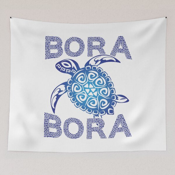 Item preview, Polynesian Blue Tribal Sea Turtle Bora Bora Island Vacation designed and sold by MintedFresh.