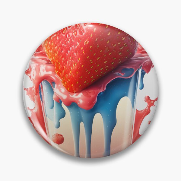 Item preview, A strawberry with a splash of milk on it  artwork plastel background 12 designed and sold by jetaiart.