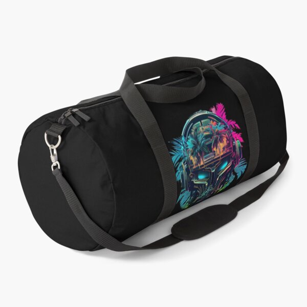 Item preview, Mean Robot Skull on Bright Tropical Background designed and sold by ShadowAndSlate.