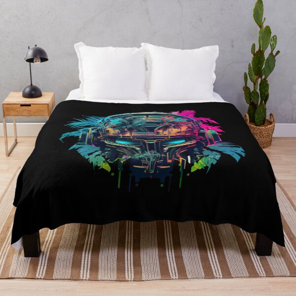 Item preview, Mean Robot Skull on Bright Tropical Background designed and sold by ShadowAndSlate.