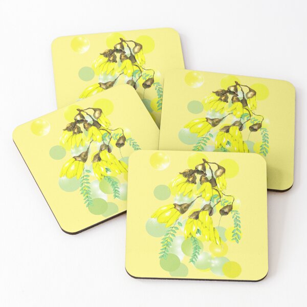 Item preview, kowhai and bubbles of green and gold designed and sold by carole hirst.