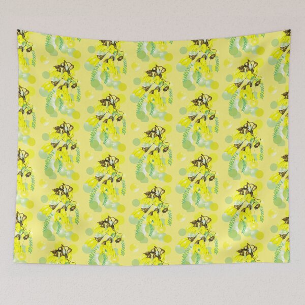Item preview, kowhai and bubbles of green and gold designed and sold by carole hirst.