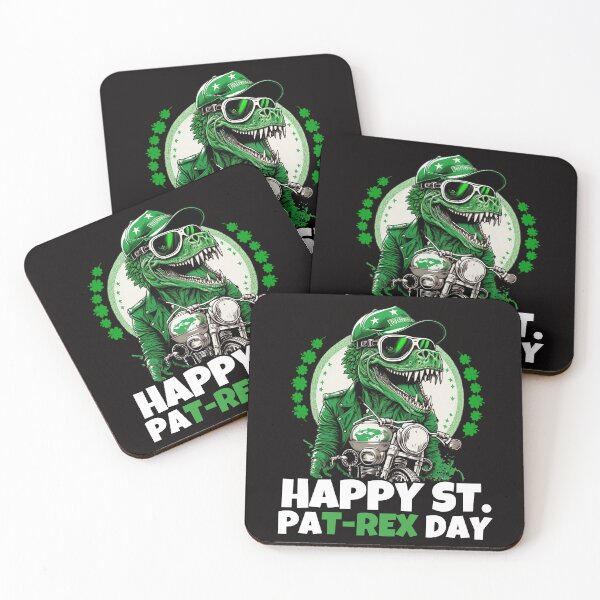 Item preview, Happy St PaT-Rex Dinosaur Saint Patrick's Day Bikers designed and sold by Cheeeeky.