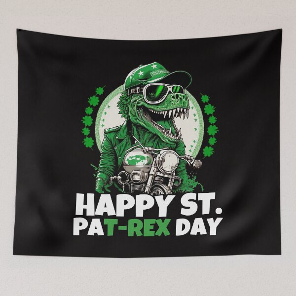 Item preview, Happy St PaT-Rex Dinosaur Saint Patrick's Day Bikers designed and sold by Cheeeeky.