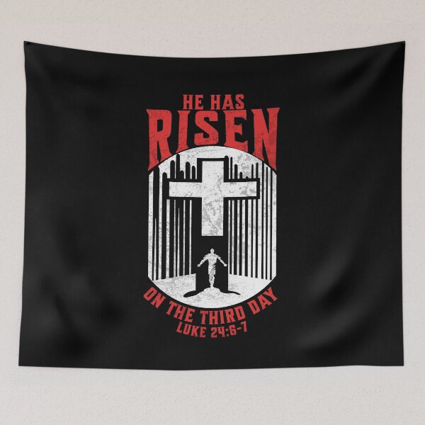 Item preview, He Has Risen Luke 24:6 Bible Verse for Easter V2 designed and sold by Family Journey with God.