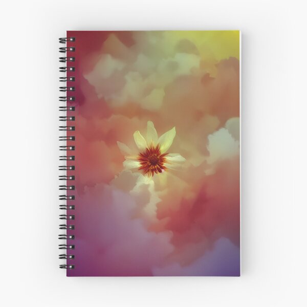 Item preview, yellow flower peaking through colorful clouds designed and sold by kbgraphicimages.