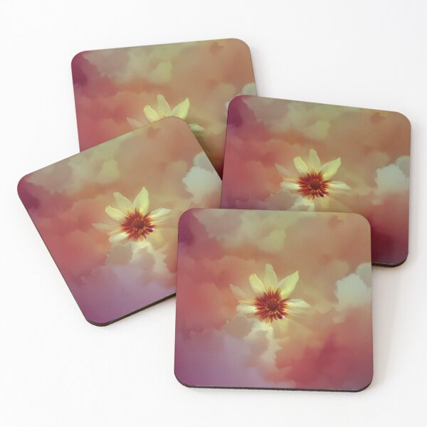 Item preview, yellow flower peaking through colorful clouds designed and sold by kbgraphicimages.
