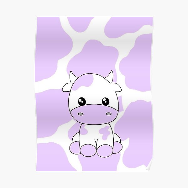 Cute and lovely purple cow | Poster