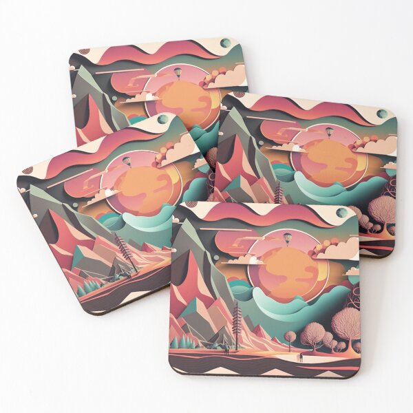 Item preview, Abstract Low Poly Landscape Scene designed and sold by mind-melt-er.