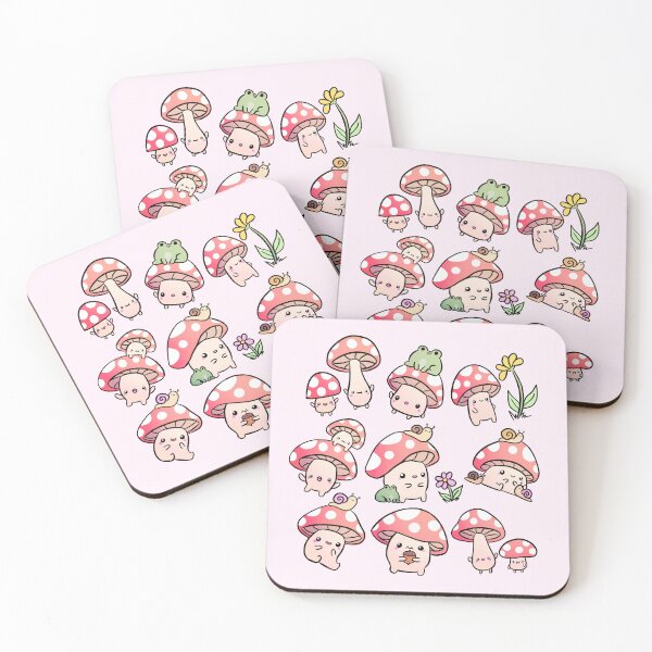 Item preview, Cute cartoon mushrooms with friends pattern designed and sold by Yarafantasyart.