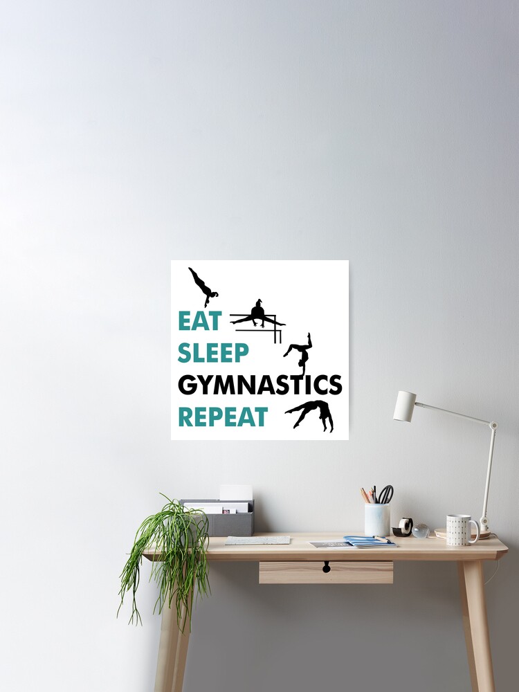 Eat Sleep Gymnastics Repeat, reusable Mylar plastic Stencil, DIY