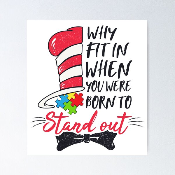 Item preview, Autism Awareness Why Fit in When You Were Born to Stand Out Quote designed and sold by Wishinglob.
