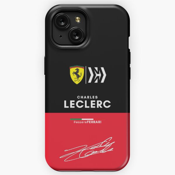 Charles Leclerc PhoneCase noir&rouge | Scuderia Ferrari Coque antichoc iPhone