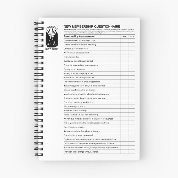 Item preview, Pontifex Institute questionnaire designed and sold by Krobilad.