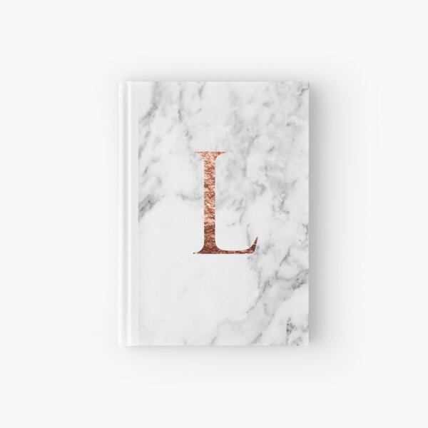 Monogram rose marble L Hardcover Journal