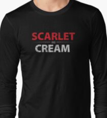 Scharlachrot und Creme Langarmshirt