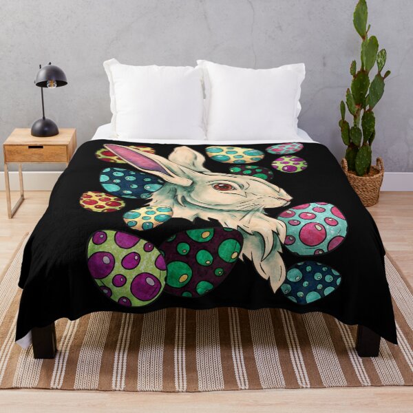 Item preview, Happy Easter bunny face, graphic rabbit and colored eggs designed and sold by NadiaChevrel.