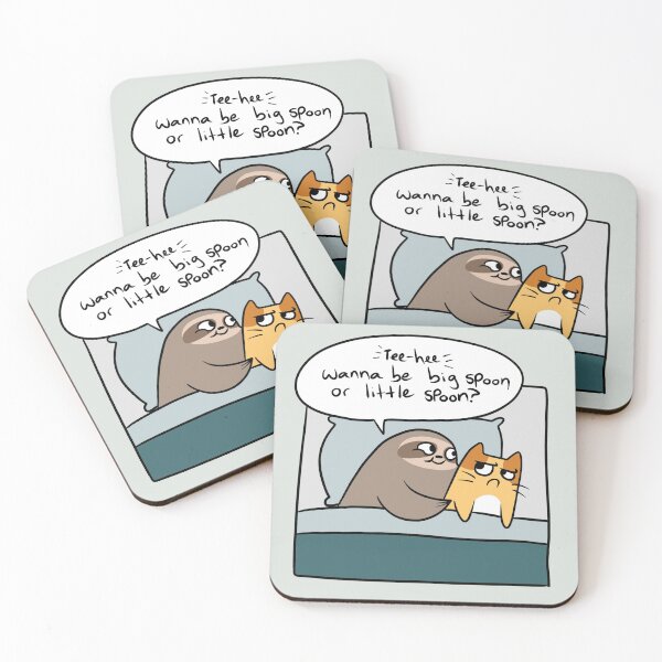 Item preview, Sloth and Cat Spooning designed and sold by SaradaBoru.
