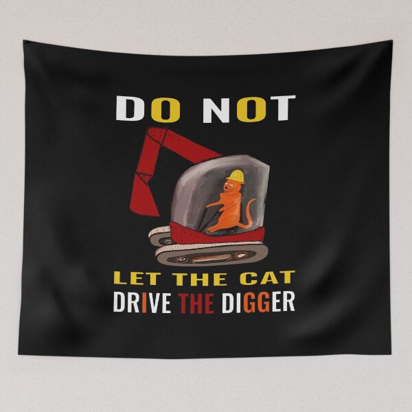 Item preview, catswithhardhats Cat driving digger designed and sold by CottagePop.