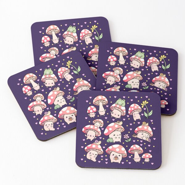 Item preview, Cute cartoon mushrooms with friends pattern designed and sold by Yarafantasyart.