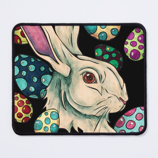 Item preview, Happy Easter bunny face, graphic rabbit and colored eggs designed and sold by NadiaChevrel.