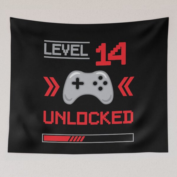 Item preview, Level 14 unlocked - 14th birthday Gamer shirt designed and sold by Gerald Waters.