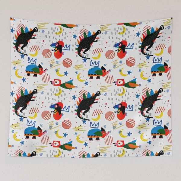 Item preview, Cute Dinosaurs and a Starry Sky Pattern designed and sold by CaglaCokgezen.