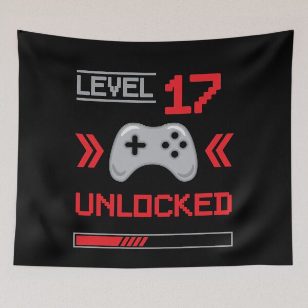 Item preview, Level 17 unlocked - 17th birthday Gamer shirt designed and sold by Gerald Waters.
