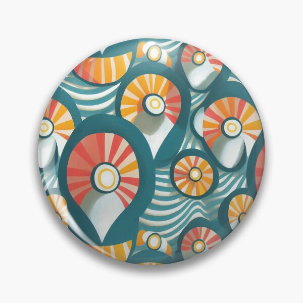 Artikelvorschau, Gorgeous Aquamarine Underwater Shell Pattern in Teal and Orange entworfen und verkauft von Fine Prints.