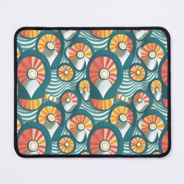Item preview, Gorgeous Aquamarine Underwater Shell Pattern in Teal and Orange designed and sold by Fine Prints.