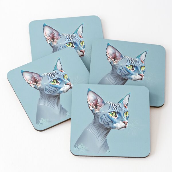 Item preview, Hokusai Sphynx Cat Japanese Style Cat Portait designed and sold by Pumpkin-Prints.